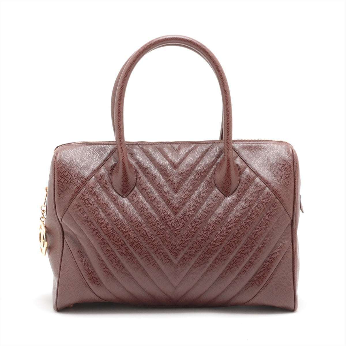 Chanel V Stitch Caviar S Tote Bag Brown G  1st