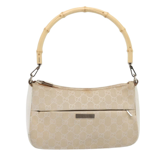 Gucci Bamboo Beige Canvas Handbag ()