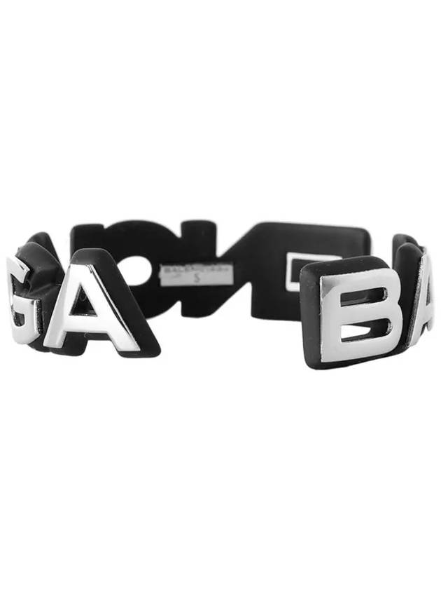Luxury Balenciaga  Metal Logo Bangle Bracelet Silver