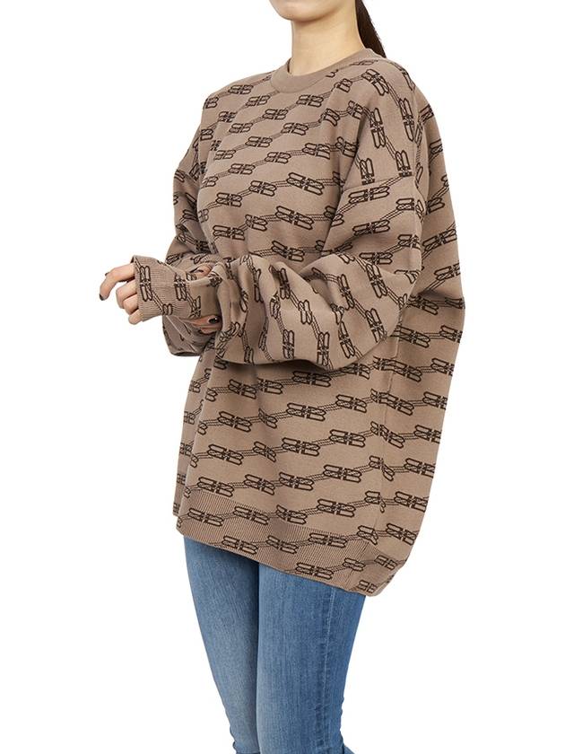 Luxury Balenciaga  BB Monogram Sweatshirt Brown