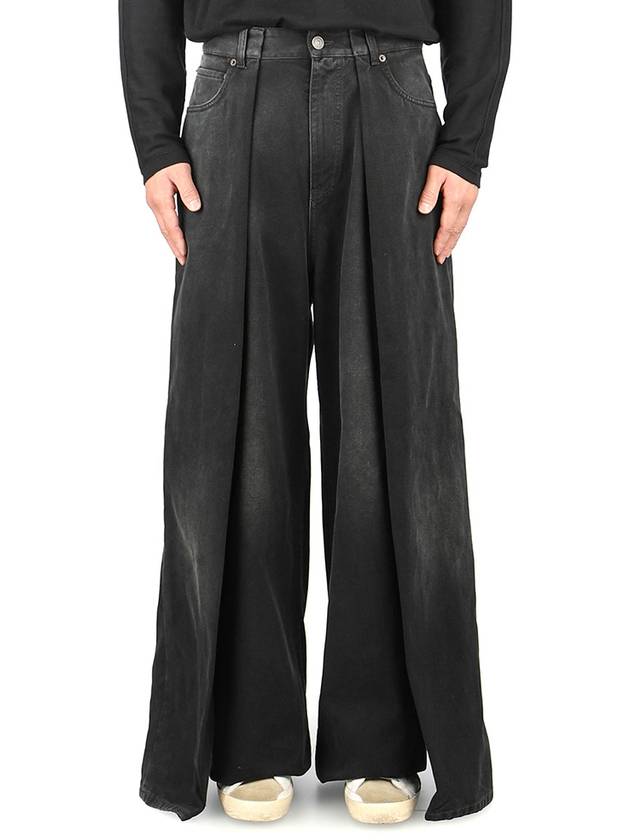 Luxury Balenciaga  Double Side Jeans Black