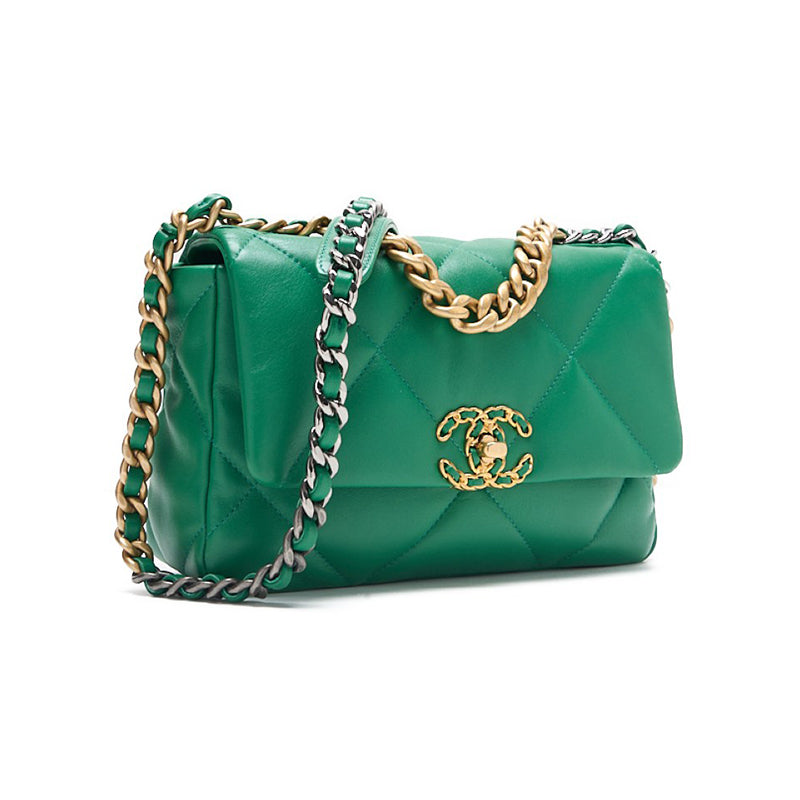 CHANEL 【CHANEL】 CHANEL 19 Matrasse 2w Chain Sder  Green (Gen  Silver Gold) Tote Bag  Start Bag  Bag Hybrid 【 Ship】 Netherlands Online
