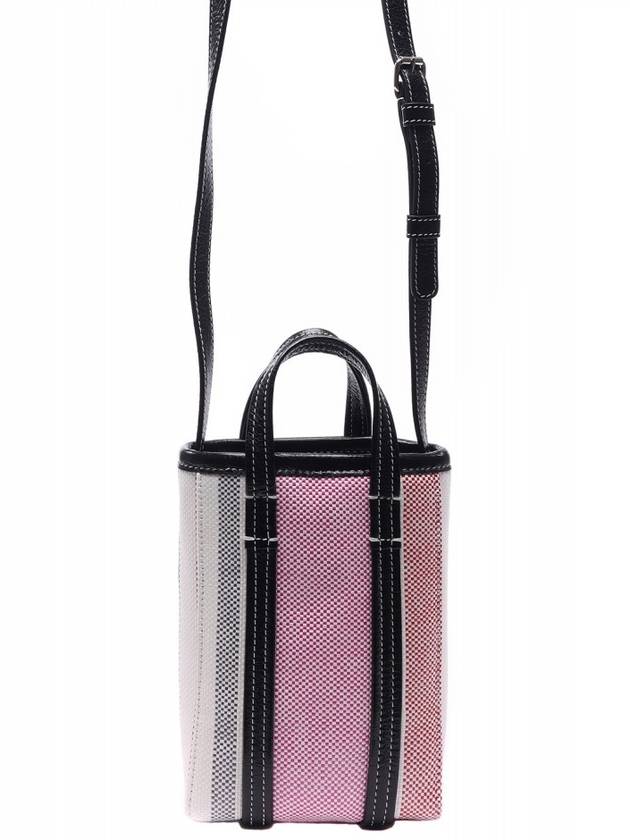 Luxury Balenciaga  Barbes Striped Tote Bag Pink