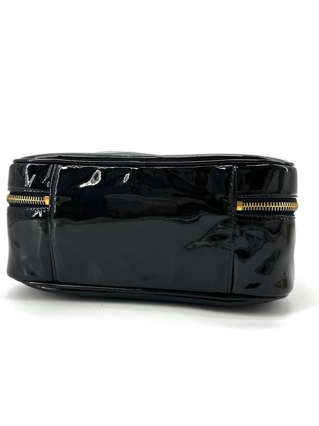 Patent cosmetic top handle tote bag and shoulder Chanel