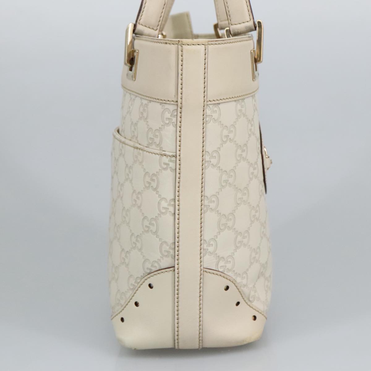 Gucci Guccissima White Leather Shoulder Bag