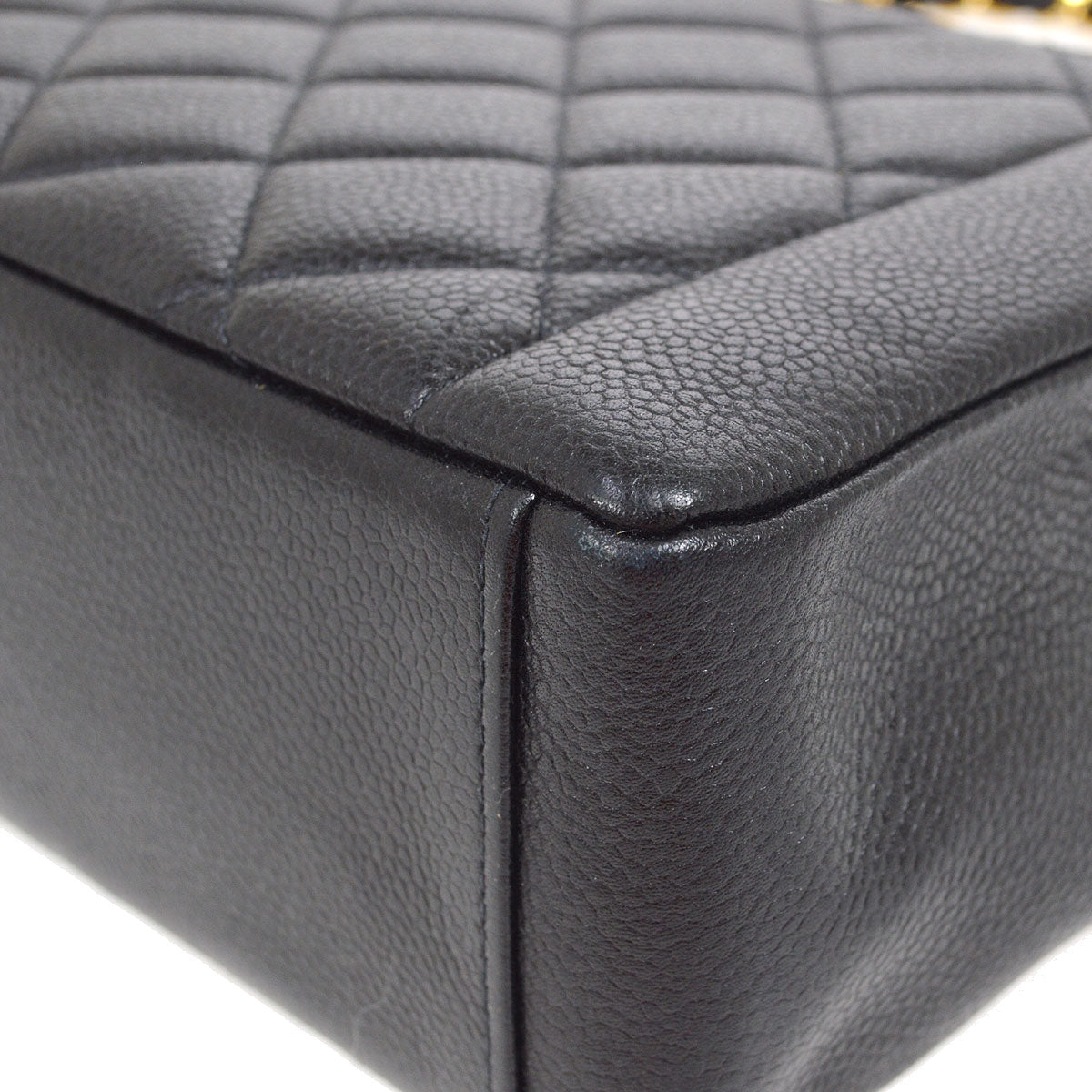 CHANEL 1997-1999 Tall Diana Flap Medium Black Caviar