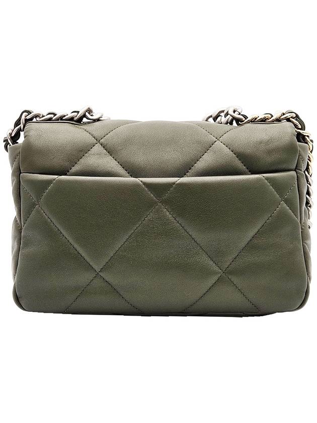 Chanel AS1160 Khaki Silver Medium 19 Bag Chanel