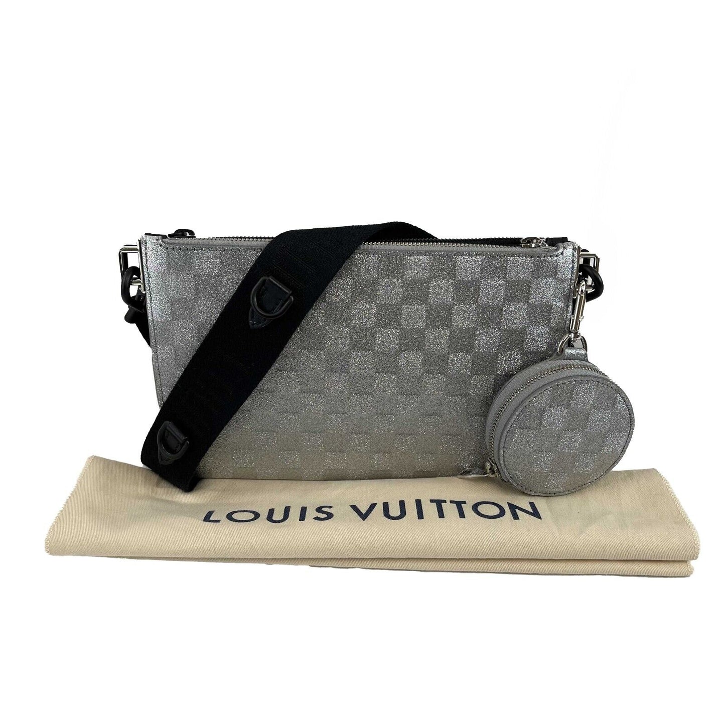 LOUIS VUITTON New w/o Tags Trio LV x Virgil Aboloh Black Silver Crossbody Bag