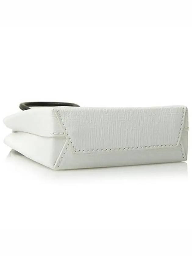 Luxury Balenciaga  Logo Leather Phone Holder Mini Bag White