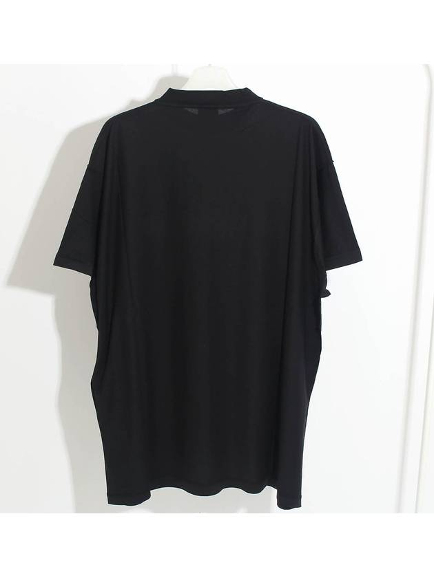 Luxury Balenciaga  Logo Print Short Sleeve T-Shirt Black