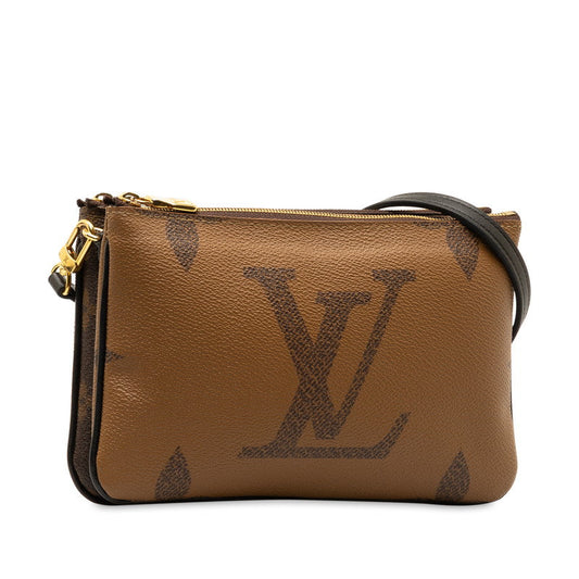 Louis Vuitton Monogram Giant Reversee Pochette Double  Shoulder Bag M69203 Brown PVC Leather  Louis Vuitton