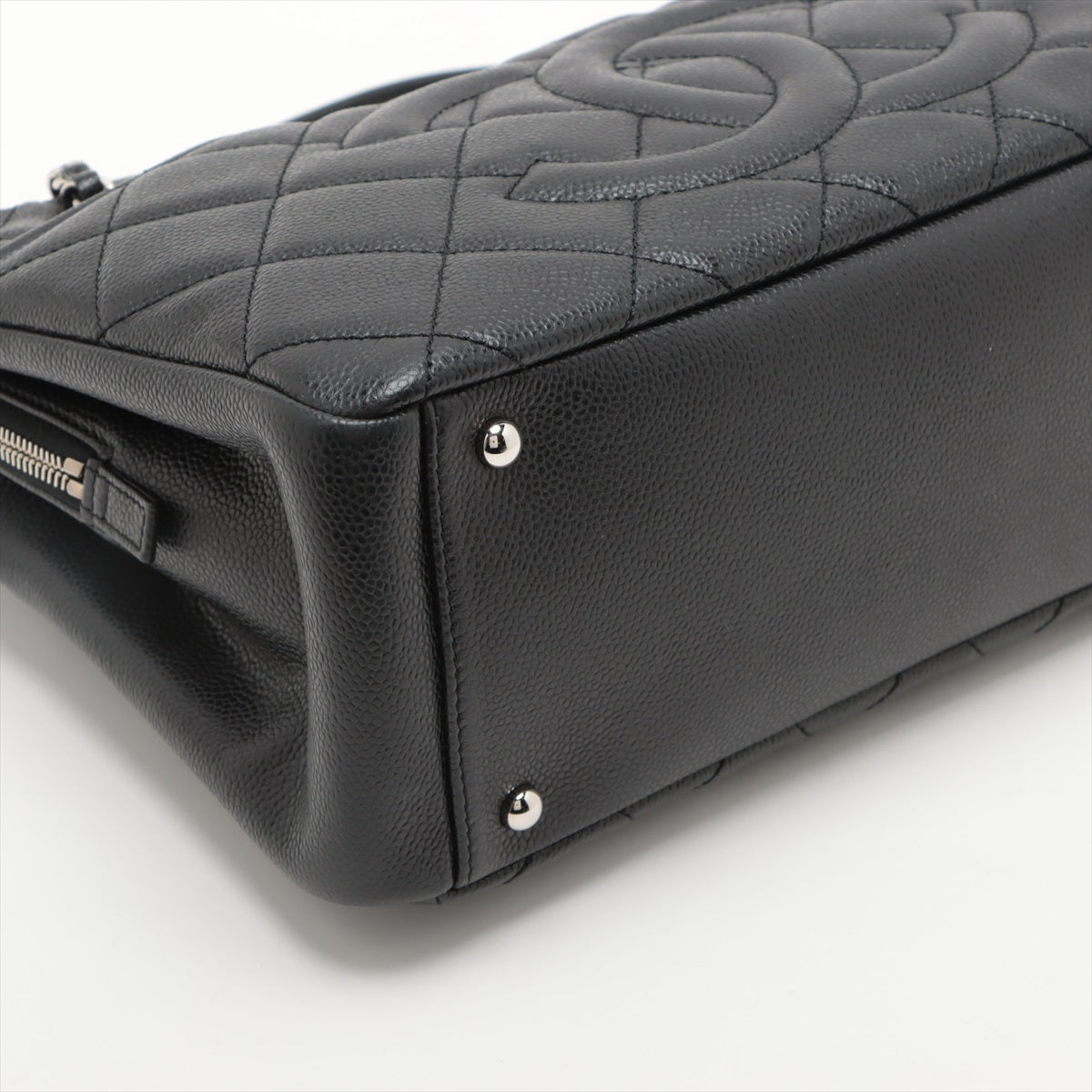 Chanel Matrasse Caviar S Tote Bag Coco Black Silver G  19th