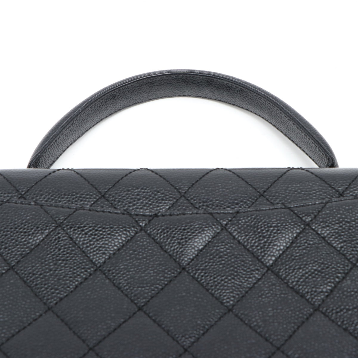 Chanel Mattress Caviar S HandBag Black Silver Gold