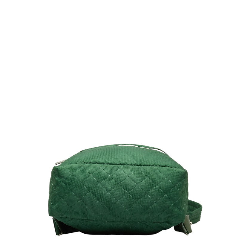 Chanel Rucksack Backpack Green Nylon Leather  Chanel