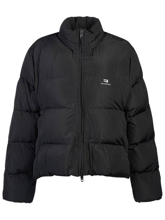 Luxury Balenciaga  Sporty B Logo Point Down Padding Black