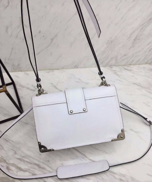 Prada Cahier Calf Leather Bag White