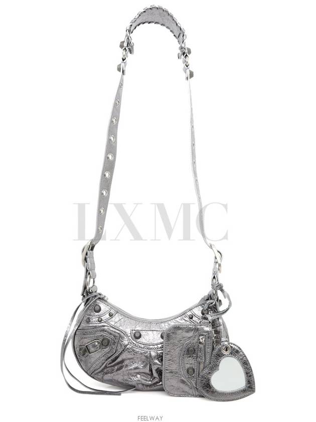 Luxury Balenciaga  Women s Le Cagol Xs Shoulder Bag Metallic Silver Cross 671309