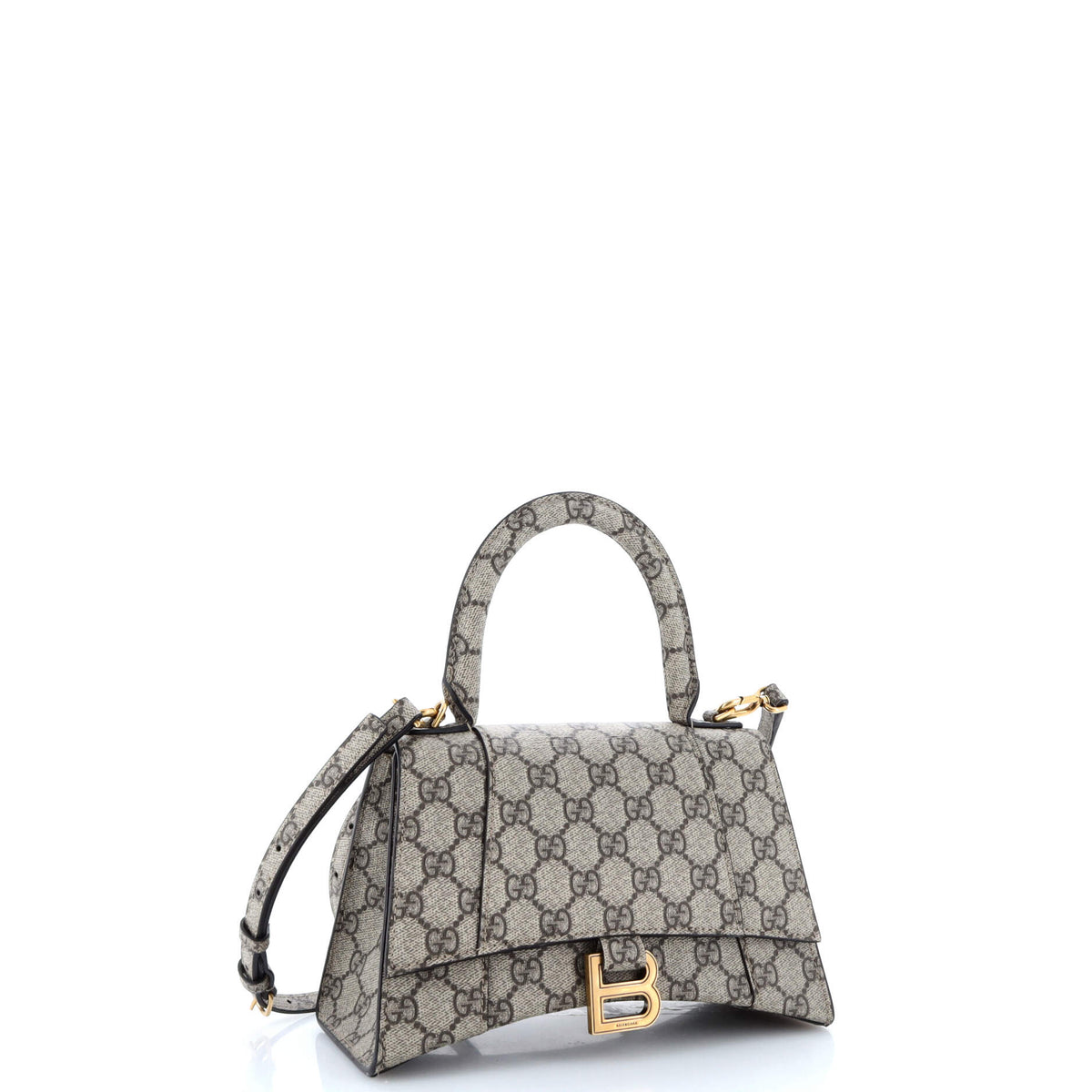 x Luxury Balenciaga  The Hacker Project Hourglass Top Handle Bag GG Coated Canvas Small