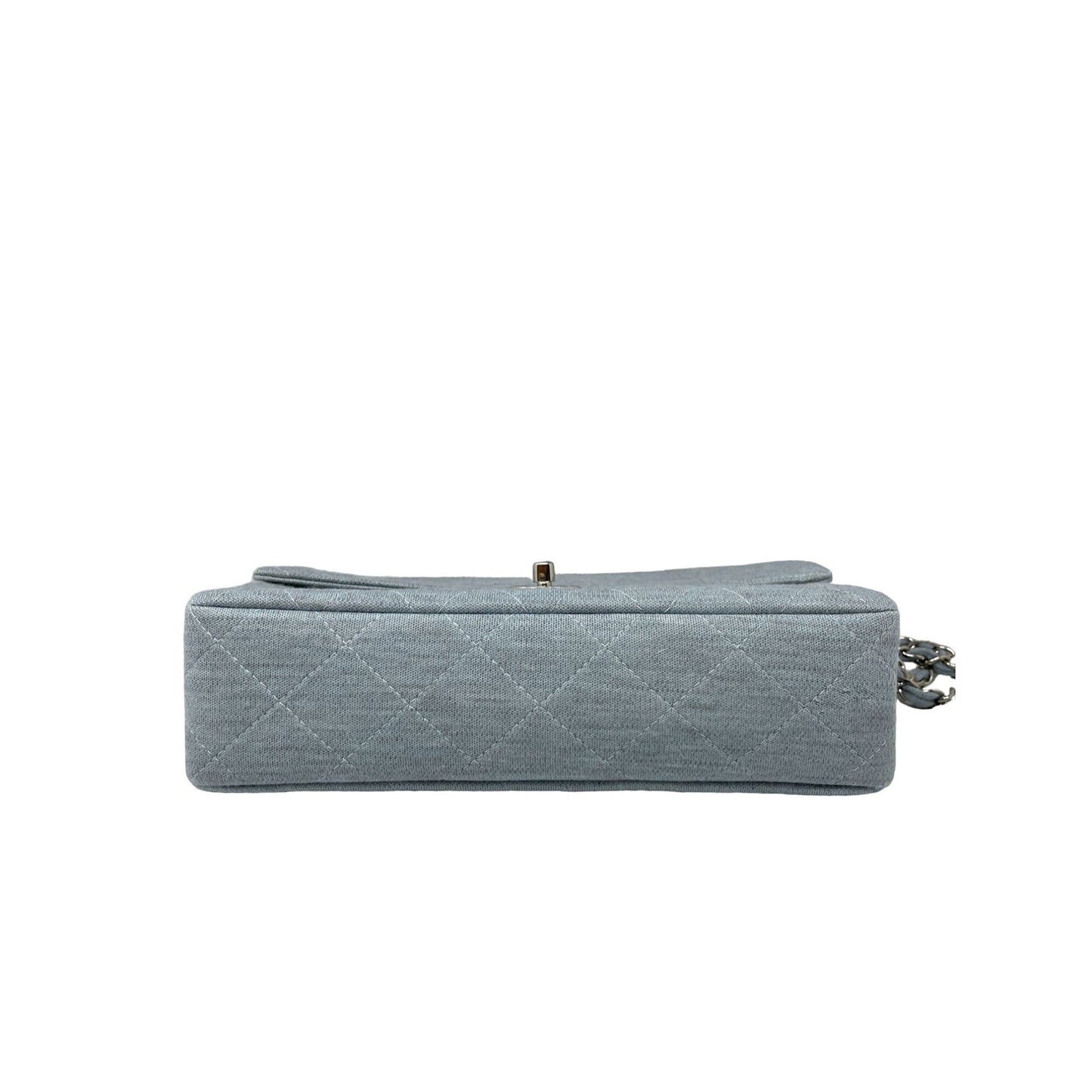 CHANEL Chanel Timeless Blue Jersey Shoulder Bag - Blue