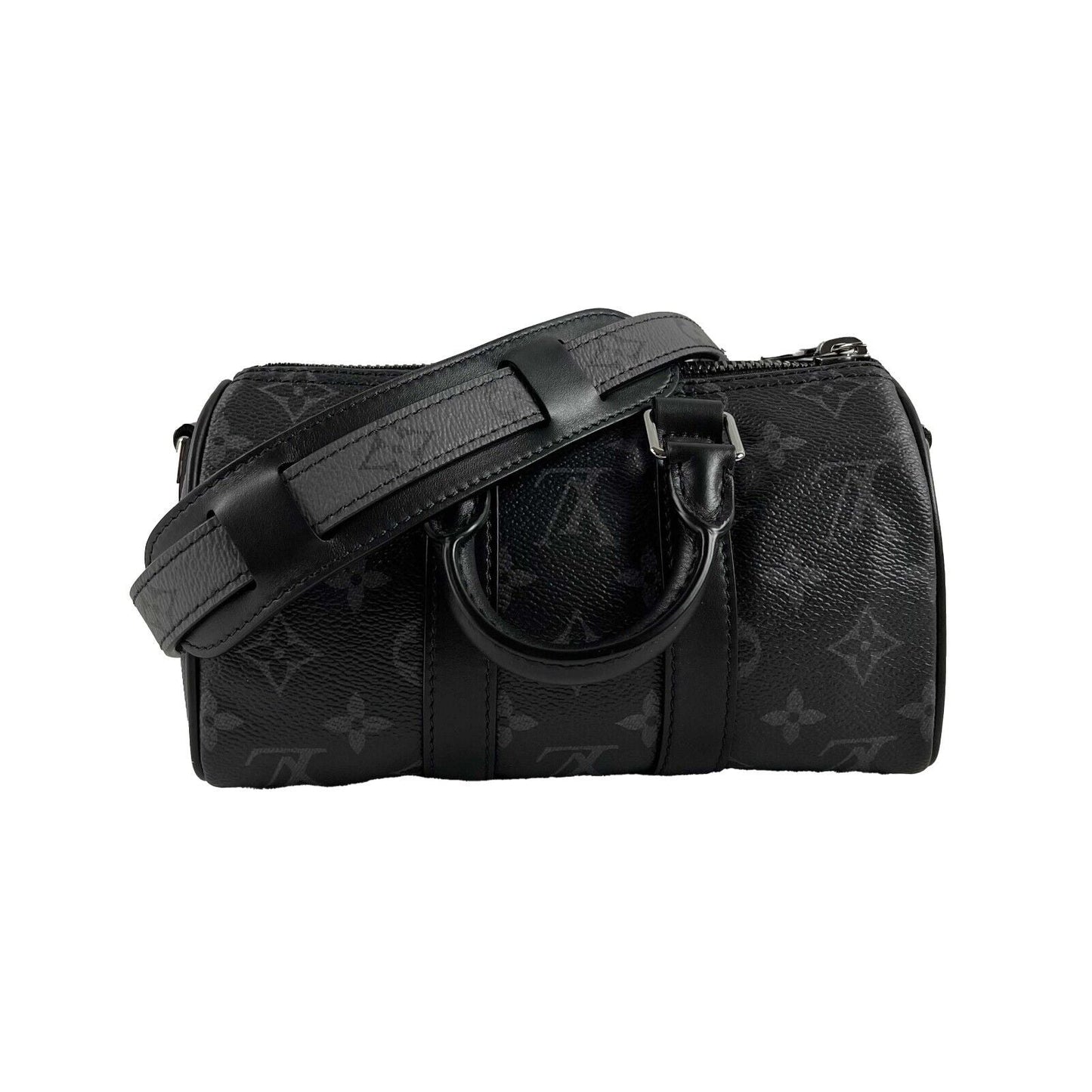 LOUIS VUITTON Excellent Reverse Monogram Eclipse Keepall XS Black Crossbody Bag