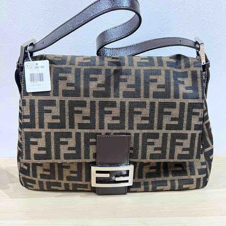 Fendi Zucca Print Mamma Baguette Shoulder Bag, Brown Canvas & Leather