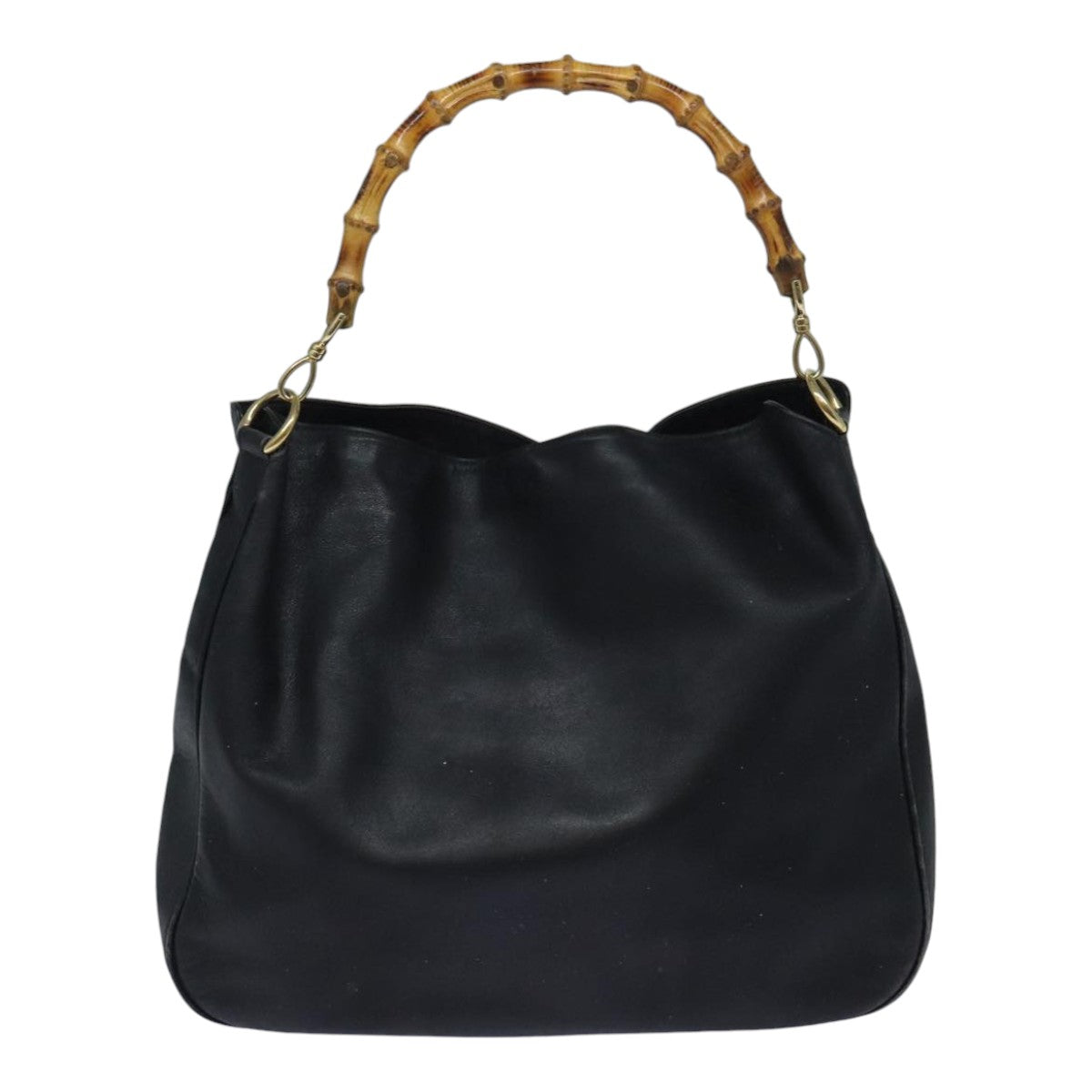 Gucci Bamboo Black Leather Handbag
