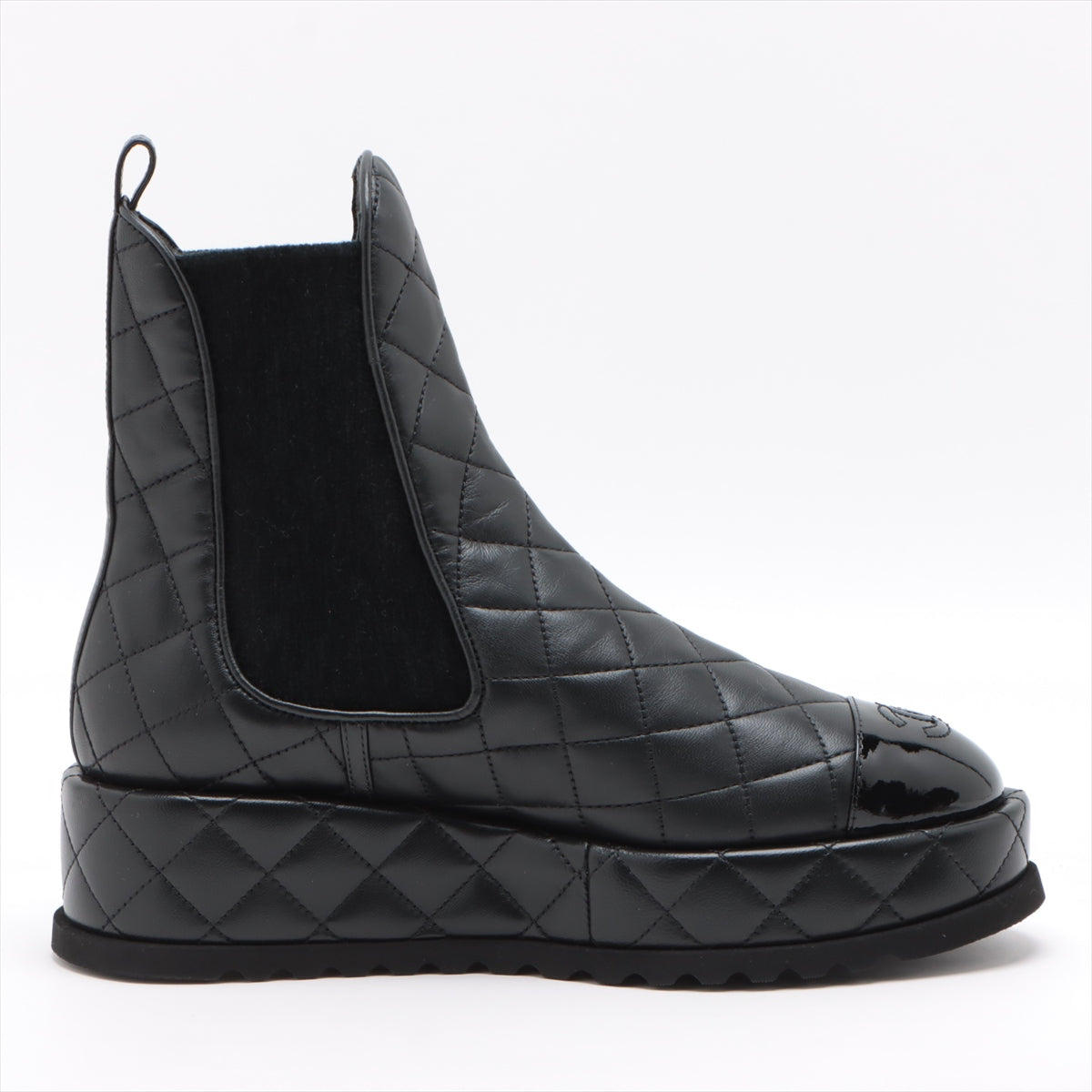 Chanel Coco Leather X Fabric Sidewear 36  Black G45190 Matrasse