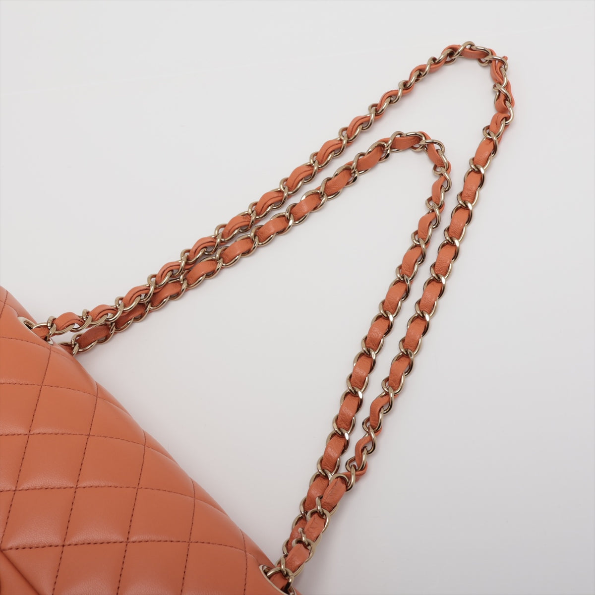 Chanel Matrasse 23 Small  Double Flap Double Chain Bag Orange G  A01113