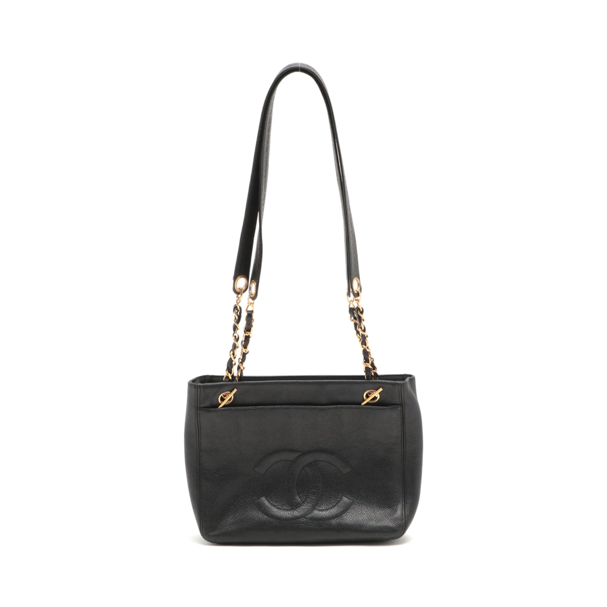 Chanel Coco Caviar S Tote Bag Black Gold  4th