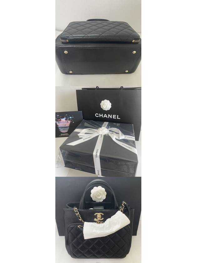 Gold Hardware Small Grained Calfskin Tote Bag Black Chanel