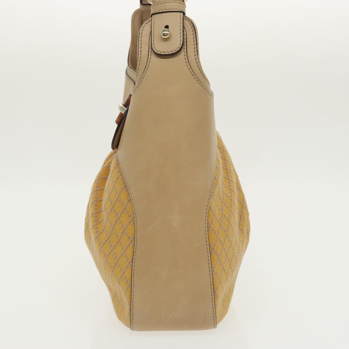 Gucci Bamboo Beige Canvas Shoulder Bag