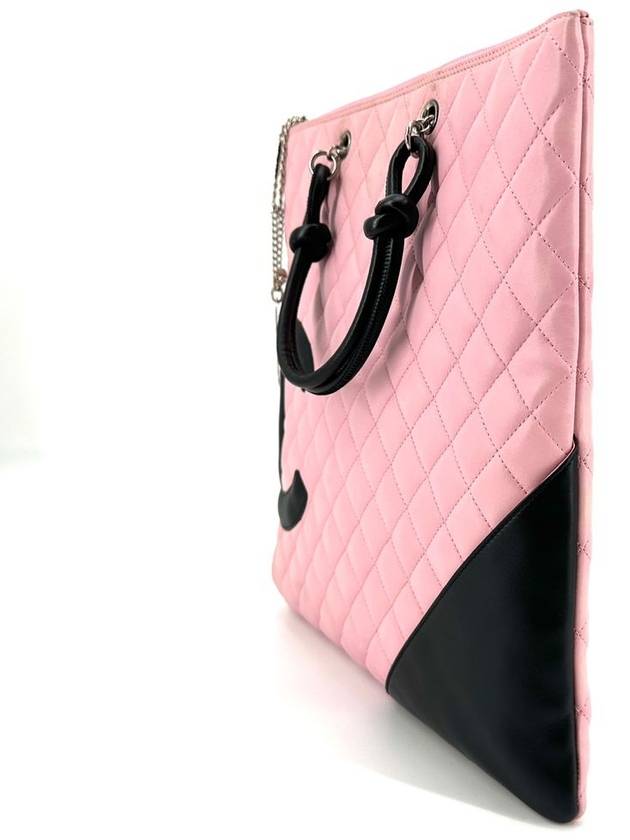 Pink Cambon Tote Bag Keyring Chanel