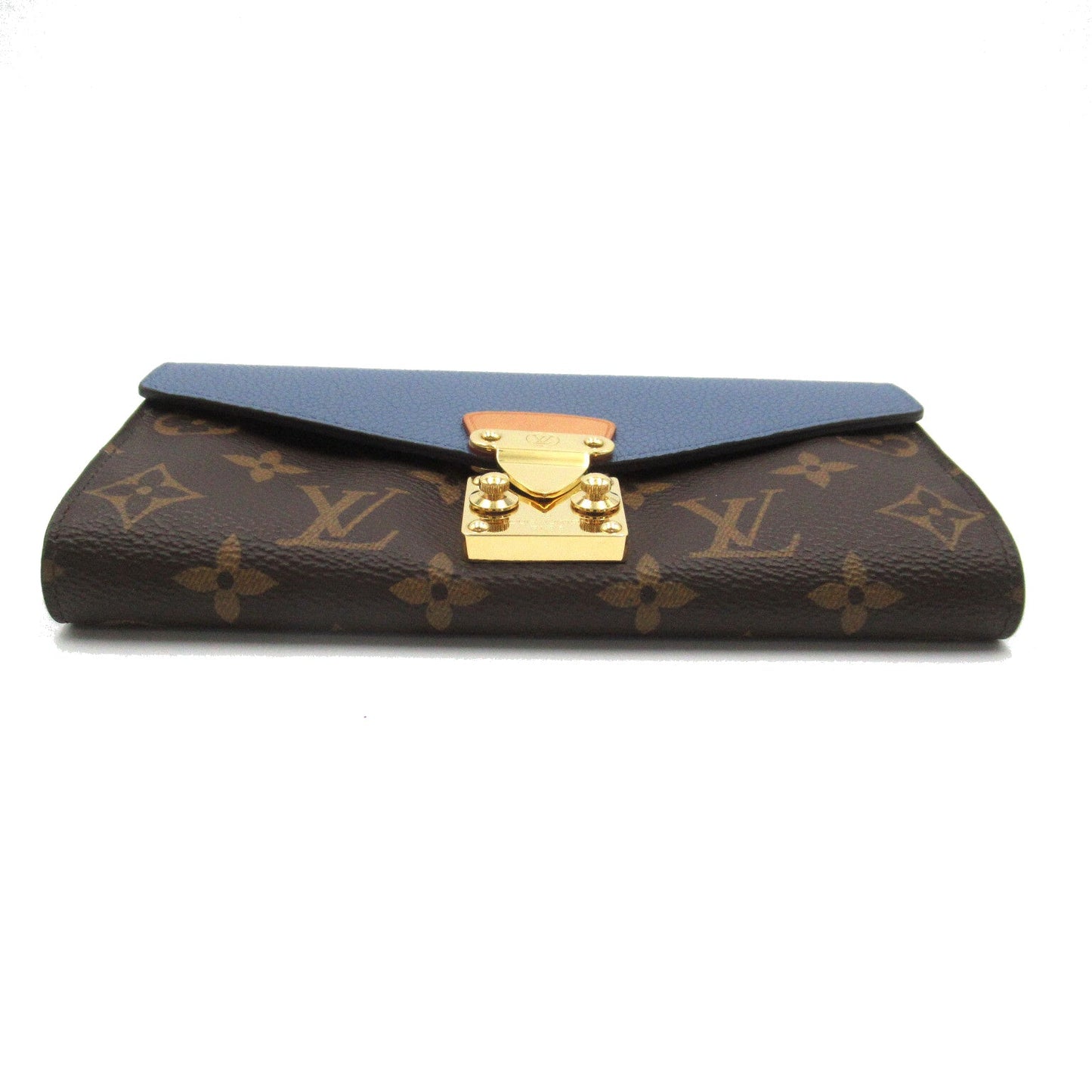 Louis Vuitton Portefolio Pallas Double Fold Wallet Wallet PVC Coated Canvas Monogram   Brown / Blue M63940