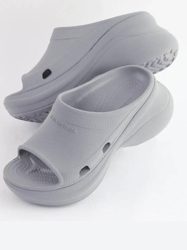 Luxury Balenciaga  Pool Platform Slipper Grey