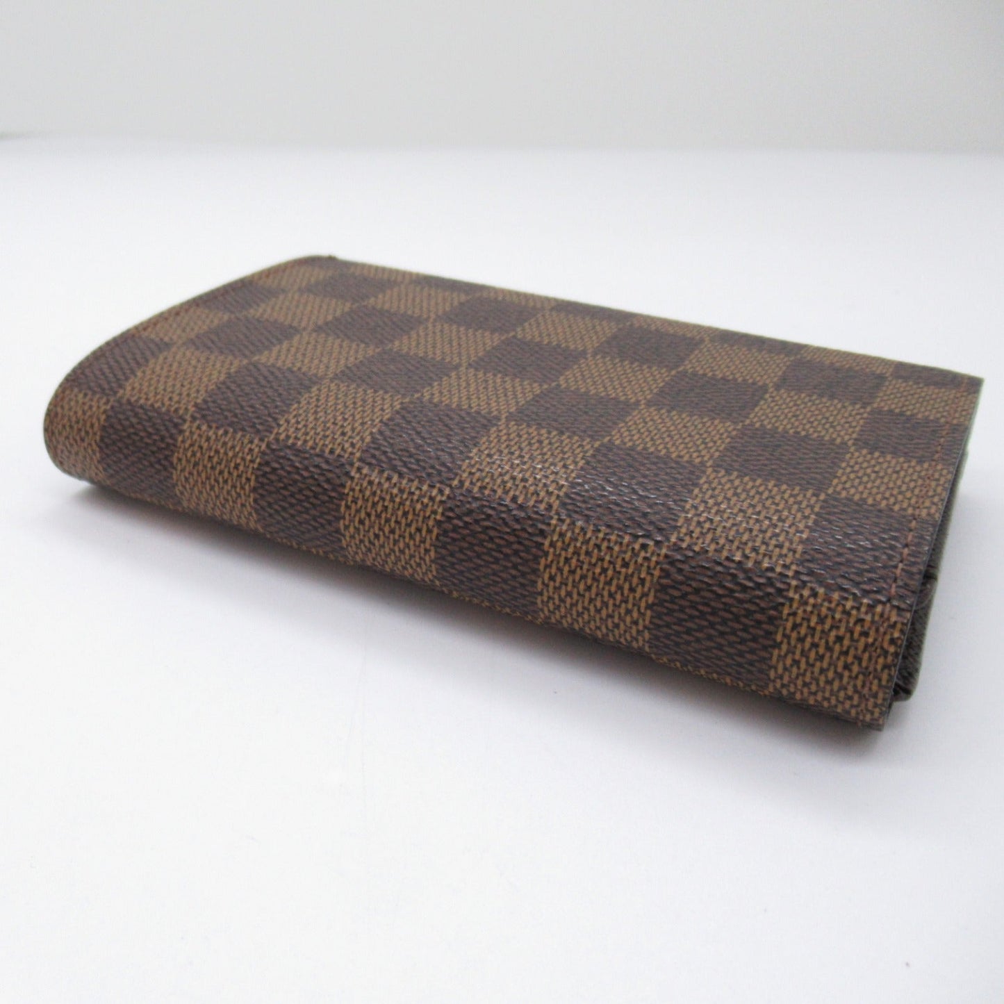 Louis Vuitton Porte Monetier Tresor Double Fold Wallet Wallet PVC Coated Canvas Damiet Mens  Brown N61730