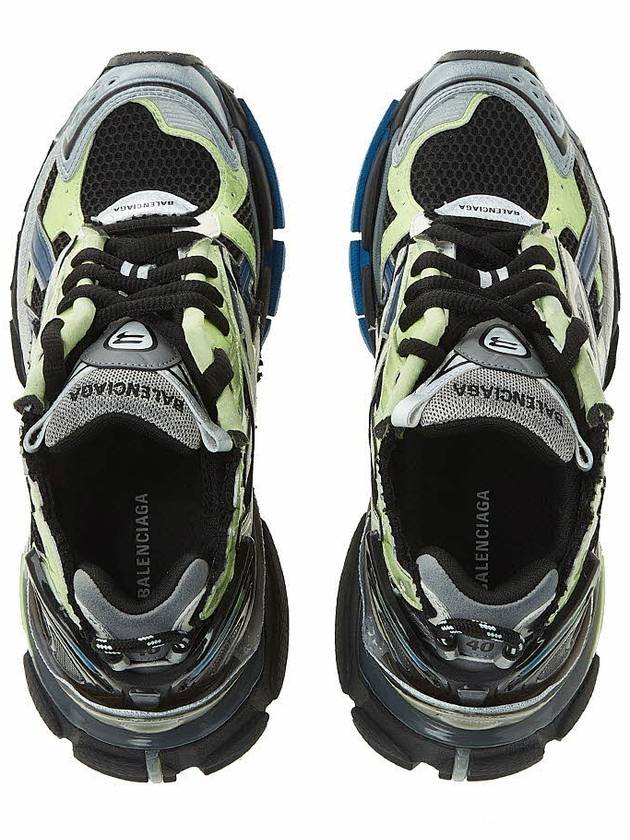 Luxury Balenciaga  Runner Low Top Sneakers Green Black Blue