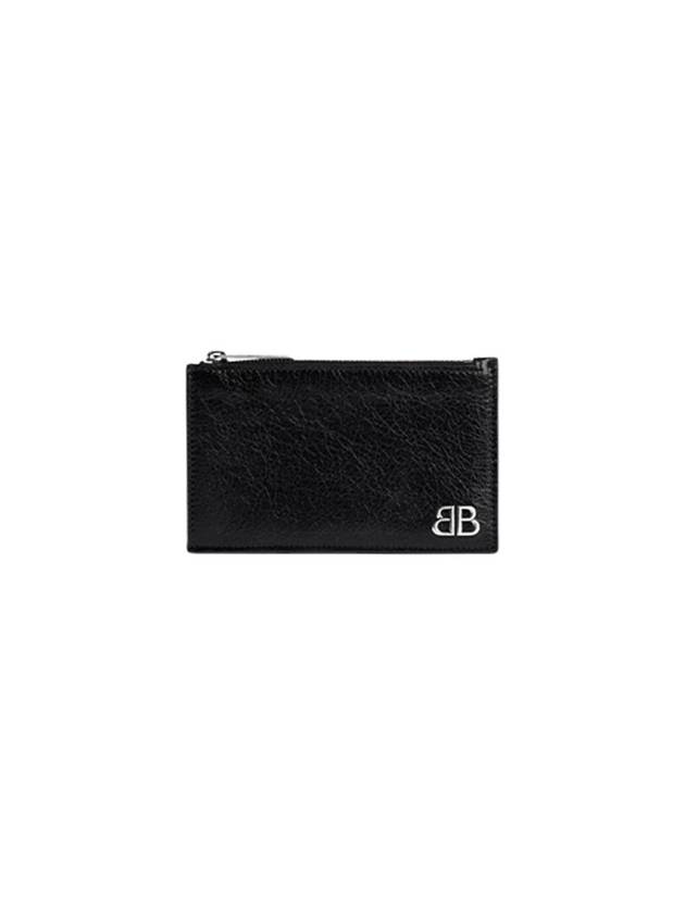 Luxury Balenciaga  Monaco Long Coin Card Wallet Black