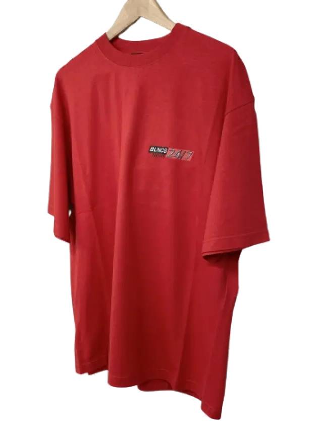 Luxury Balenciaga  News Logo Print Short Sleeve T-Shirt Red