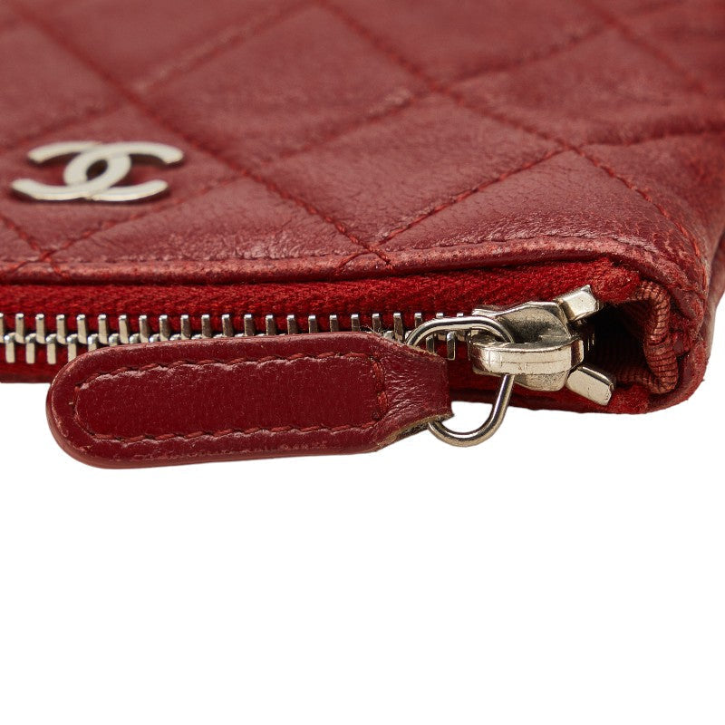 Chanel Matrases Cocomark Coin Cases Wine Red  Leather  CHANEL