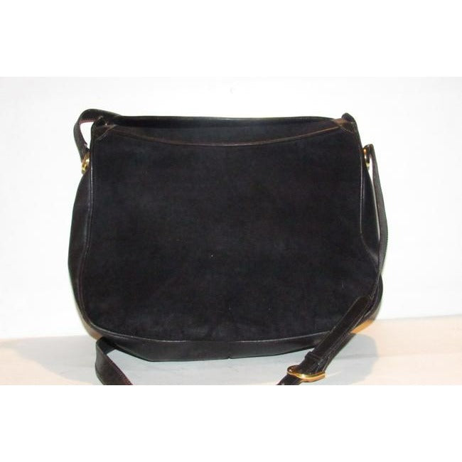 Gucci Vintage Shoulder Black Suede And Leather Hobo Bag
