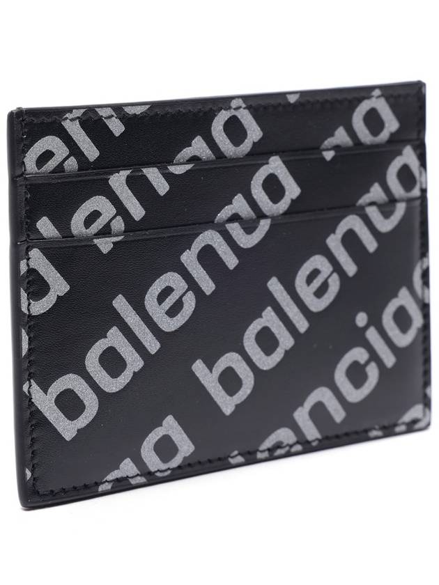 Luxury Balenciaga  All Over Logo Card Wallet Black
