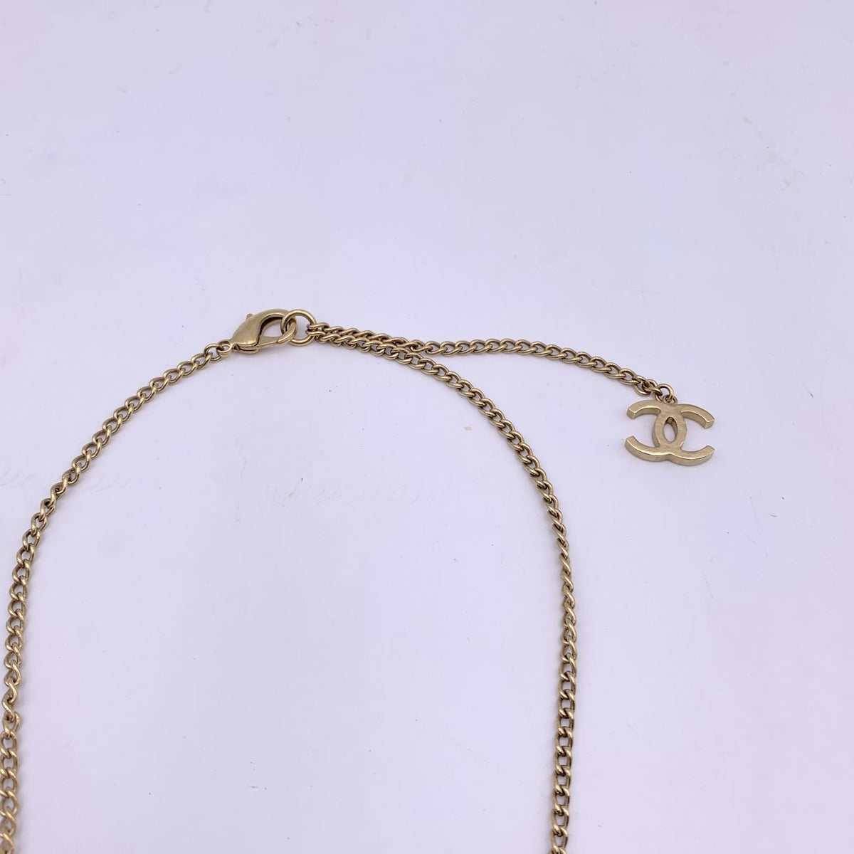 Top Quality Chanel Light Gold Metal Coco Mademoiselle Figurine Pendant Necklace