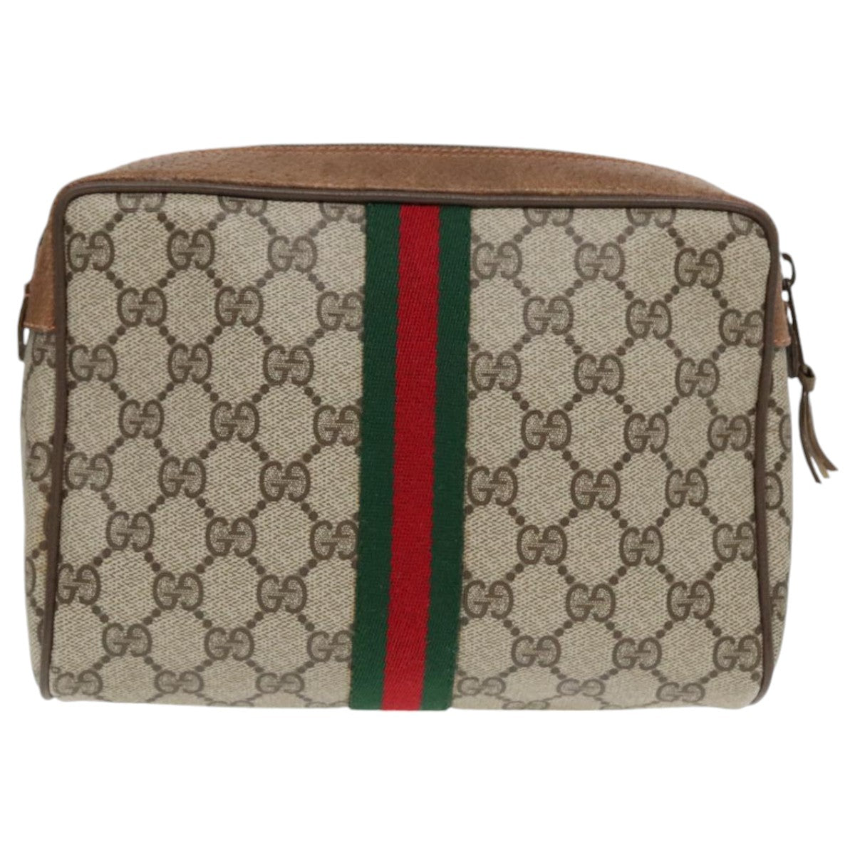 Gucci Ophidia Beige Canvas Clutch Bag