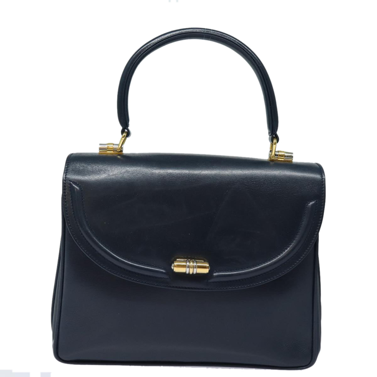Gucci Vintage Navy Leather Handbag ()