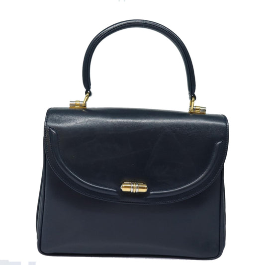 Gucci Vintage Navy Leather Handbag ()