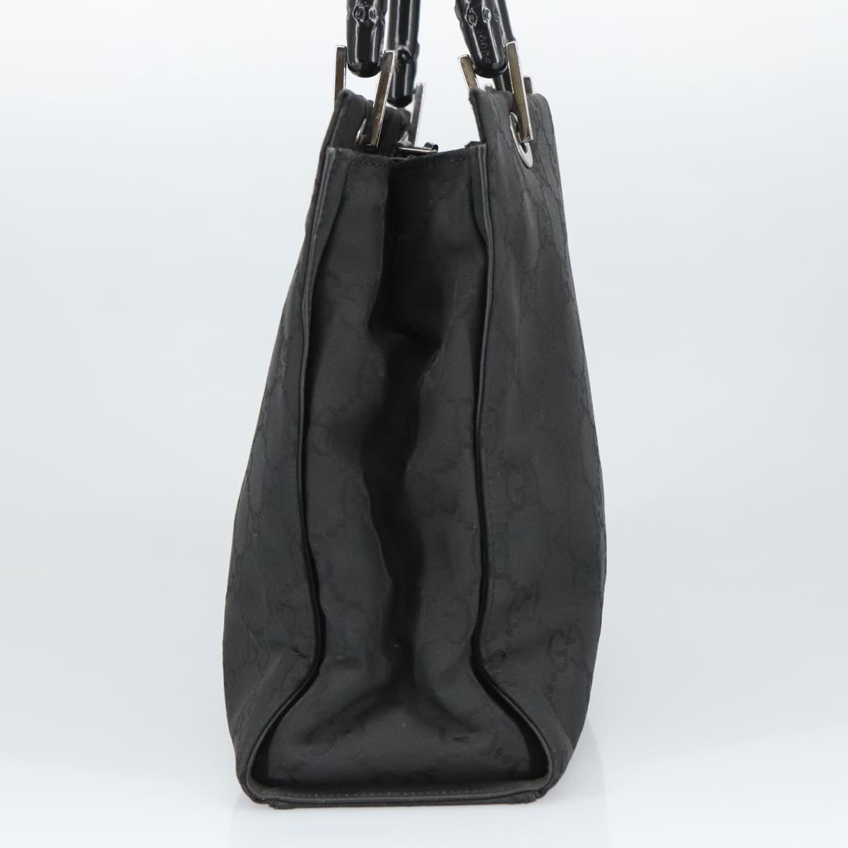 Gucci Bamboo Black Canvas Tote Bag