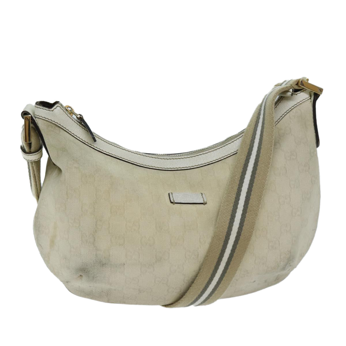 Gucci Sherry Beige Canvas Shoulder Bag ()