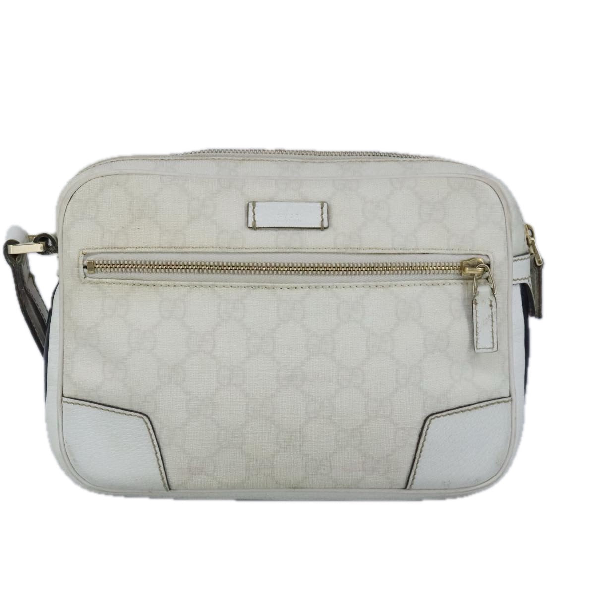 Gucci Sherry White Canvas Clutch Bag ()