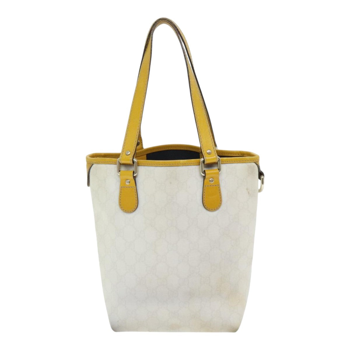 Gucci Gg Supreme White Leather Tote Bag