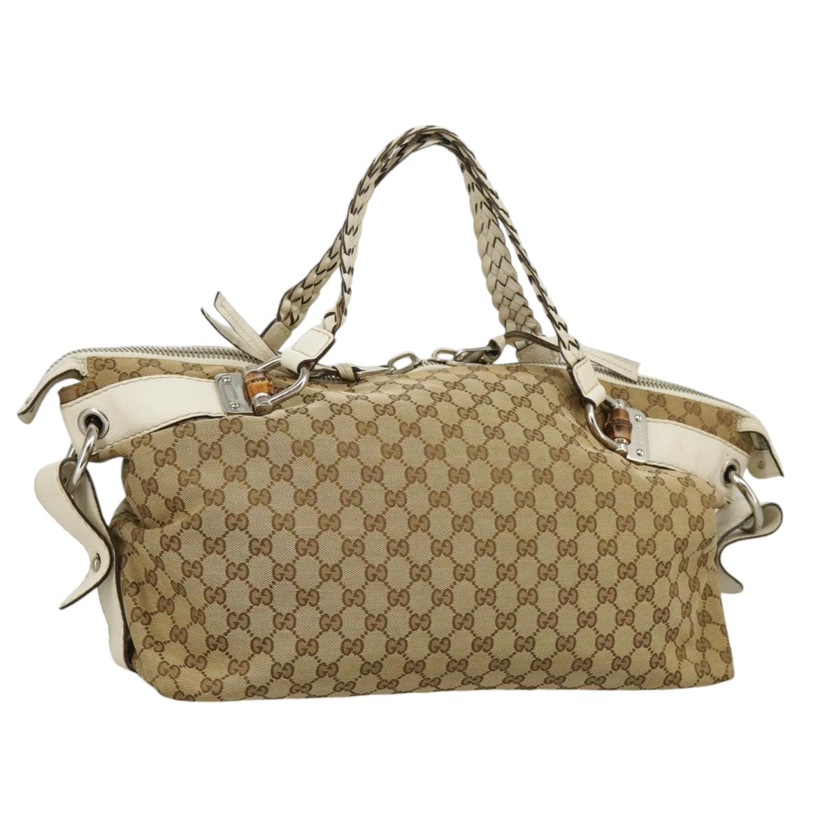 Gucci Bamboo Beige Canvas Tote Bag ()